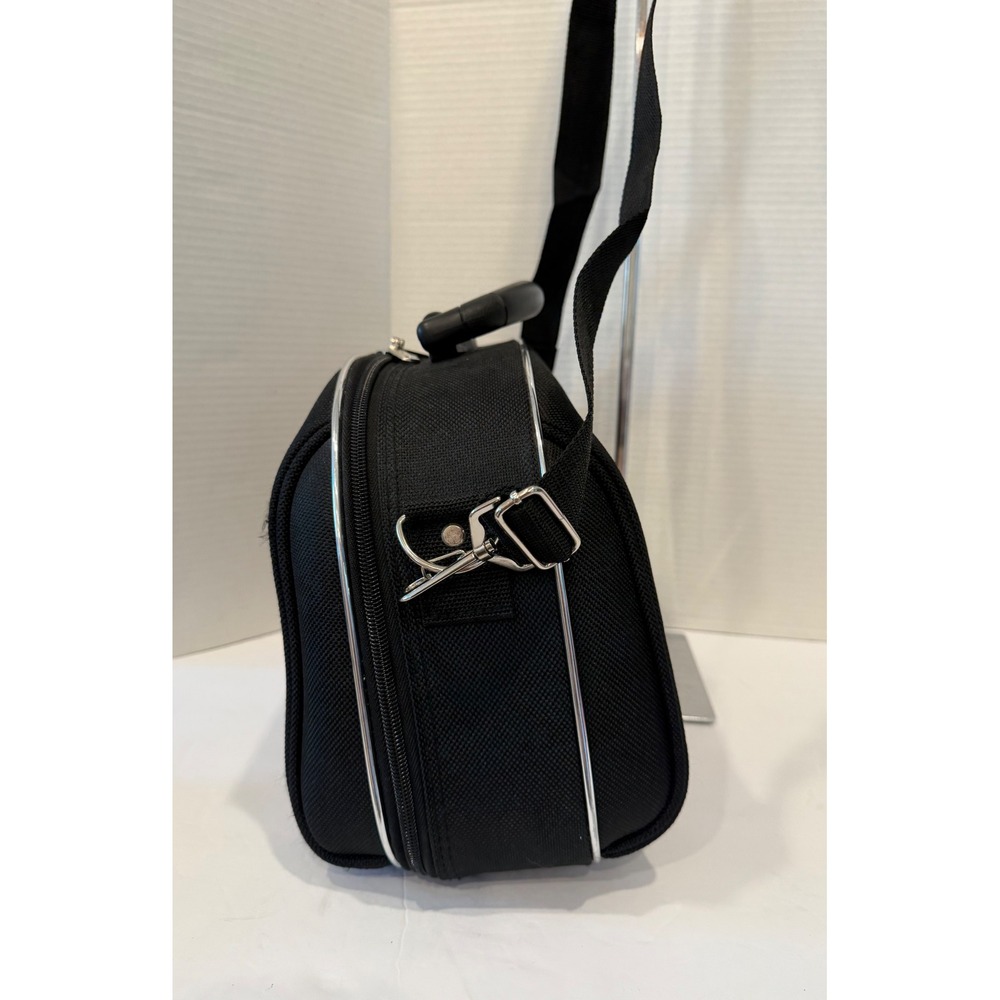 LUCA VERGANI Black Make Up Travel Hard Case Bag w/ Strap - Picture 3 of 11